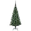 vidaXL Artificial Pre-lit Christmas Tree Green 120 cm PVC and Metal
