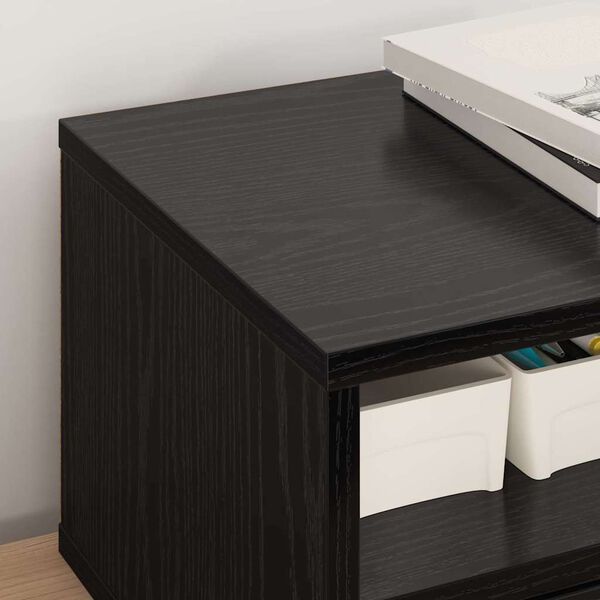 vidaXL Printer Stand Black Oak 40 x 32 x 24 cm Engineered Wood