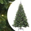 vidaXL Artificial Christmas Tree with 300 LEDs Green 210 cm PE and PVC