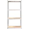 vidaXL 4-Layer Shelves 4 pcs Silver Steel&Engineered Wood