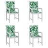 vidaXL Lowback Chair Cushions 4 pcs Leaf Pattern Fabric