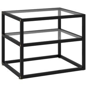 vidaXL Console Table Transparent 50x40x40 cm Tempered Glass