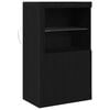 vidaXL LED Sideboard 60.5 x 37 x 100 cm Engineered Wood Black Oak
