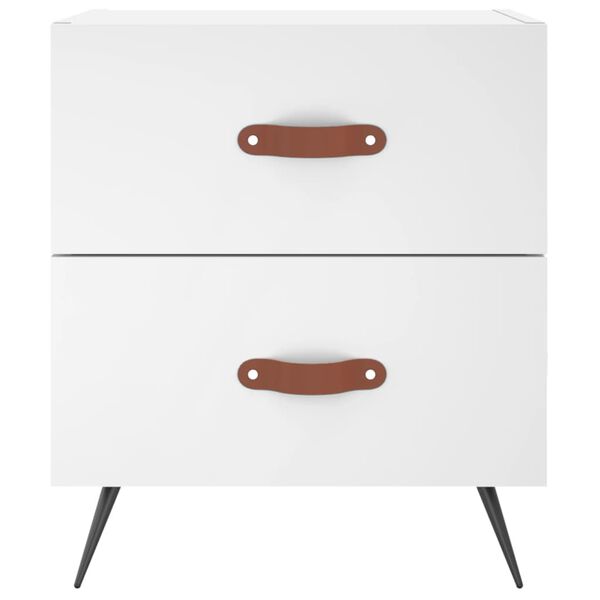 vidaXL Bedside Cabinet White 40x35x47.5 cm Engineered Wood