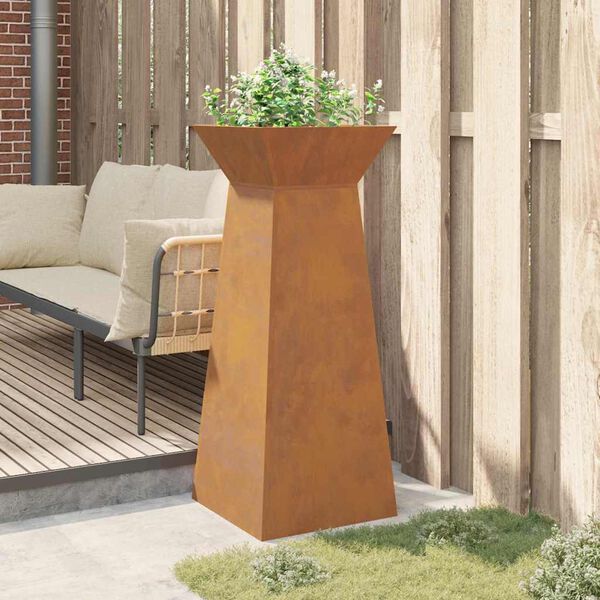vidaXL Pillar Planter Silver 40 x 40 x 100 cm