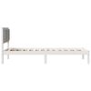 vidaXL Bed Frame with Headboard Light Grey 90 x 200 cm Solid Pine Wood