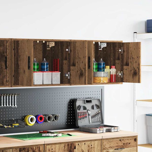 vidaXL Garage Wall Cabinets 2 pcs Old Wood Engineered Wood