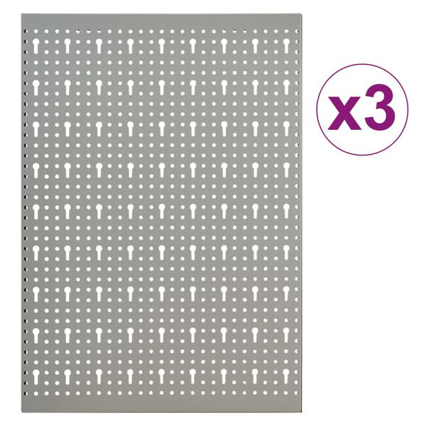 vidaXL Wall-mounted Peg Boards 3 pcs 40x58 cm Steel