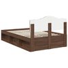 vidaXL Bed Frame with Headboard Brown Oak 120 x 190 cm Solid Pine Wood