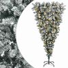 vidaXL Upside-down Artificial Hinged Christmas Tree 120 cm 150 LEDs