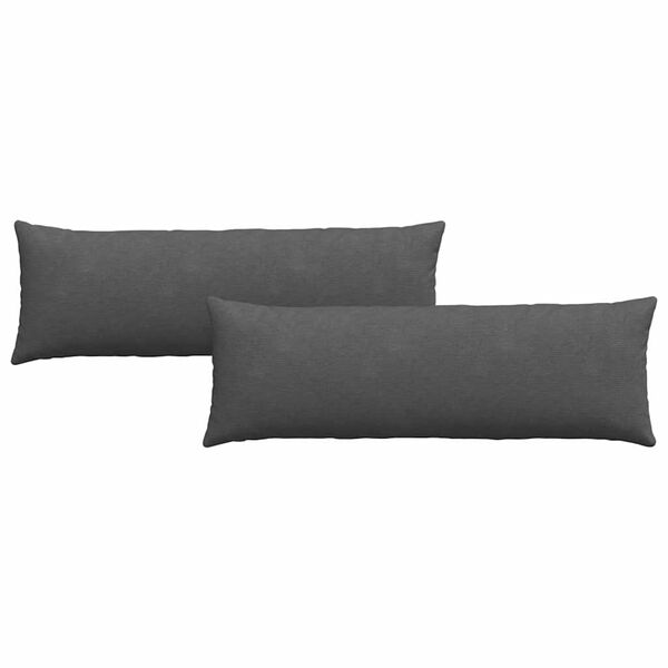 vidaXL Sofa Pillows 2 pcs Dark Grey 120 x 40 cm Corduroy Fabric