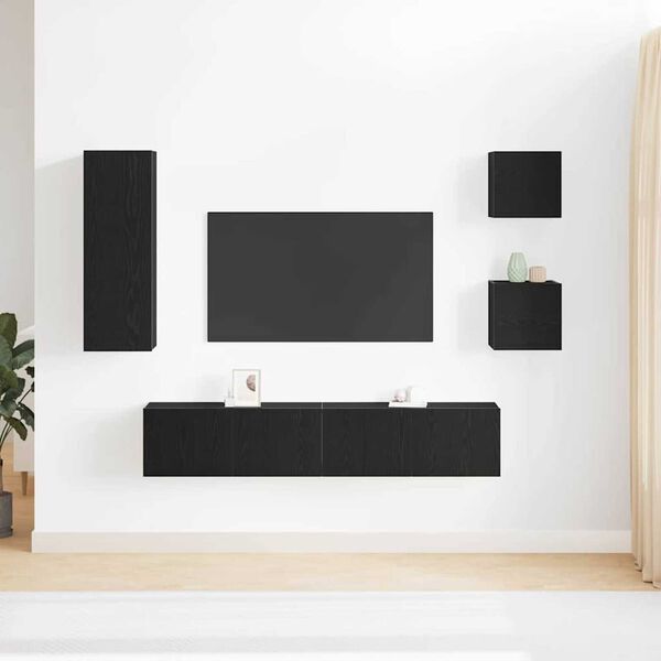 vidaXL TV Cabinet Set Wall-mounted 5 pcs Old Wood Engineered Wood