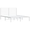 vidaXL Metal Bed Frame without Mattress with Headboard White 140x190cm