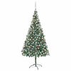 vidaXL Artificial Pre-lit Christmas Tree with Ball Set Pinecones 210 cm