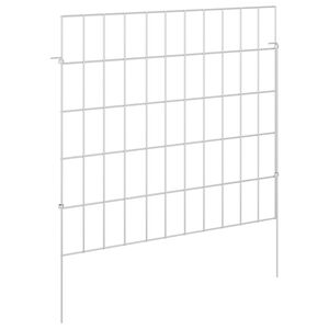 vidaXL Garden Fence with Stakes 12 pcs 55 x 50 cm Galvanised Steel