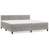 vidaXL Box Spring Bed with Mattress Light Grey 200x200 cm Velvet