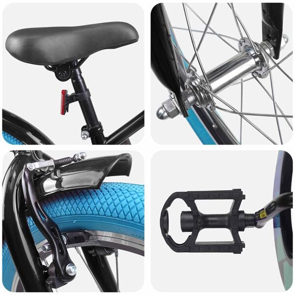 vidaXL Kids Bike 20'' for 6-11 Years Old Black