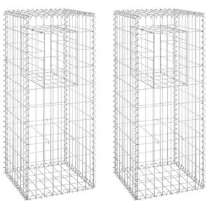vidaXL Gabion Basket Posts 2 pcs 40x40x100 cm Iron