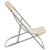 vidaXL Folding Beach Chairs 2 pcs Cream Textilene&Powder-coated Steel
