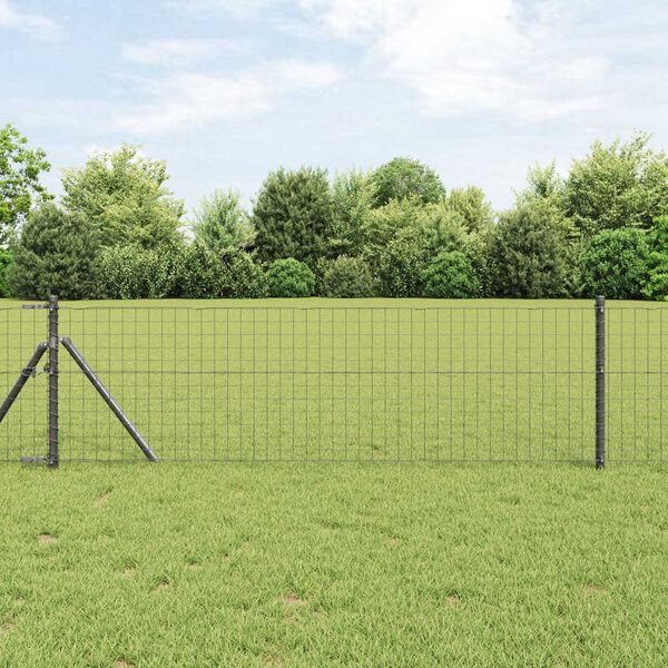 vidaXL Fence Post Other 26 pcs Grey 3.2 x 3.2 x 120 cm Steel