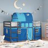 vidaXL Kids' Loft Bed with Tunnel without Mattress Blue 90x190cm