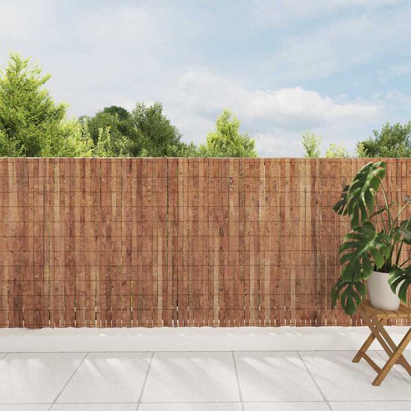 vidaXL Bark Fence Brown 600 x 125 cm Bark