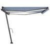 vidaXL Manual Retractable Awning with LED 400x350 cm Blue and White
