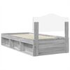 vidaXL Bed Frame Grey Sonoma 100 x 200 cm Solid Pine Wood