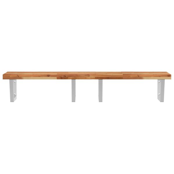 vidaXL Basin Shelf Wall Mounted Steel and Solid Wood Acacia