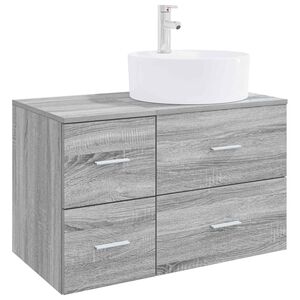 vidaXL Bathroom Furniture Set 2 pcs Grey Sonoma Engineered Wood