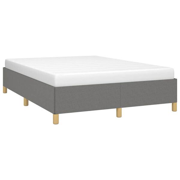 vidaXL Bed Frame without Mattress Dark Grey 135x190 cm Double Double Fabric