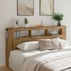 vidaXL LED Headboard Artisan Oak 200x18.5x103.5 cm Engineered Wood