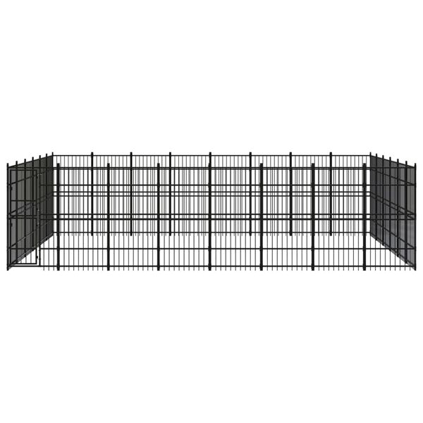 vidaXL Outdoor Dog Kennel Steel 44.24 m&sup2;