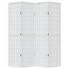 vidaXL Room Divider 4 Panels White Solid Wood Paulownia
