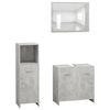 vidaXL 3 Piece Bathroom Furniture Set Concrete Grey Engineered Wood