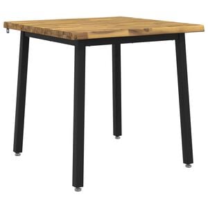 vidaXL 60 x 55 x 75 cm Solid Acacia Wood White and Black Rectangular