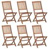 vidaXL Folding Chairs 6 pcs Solid Acacia Wood