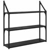 vidaXL Wall Shelf Wall-Mounted Black Oak 80 x 21 x 78.5 cm