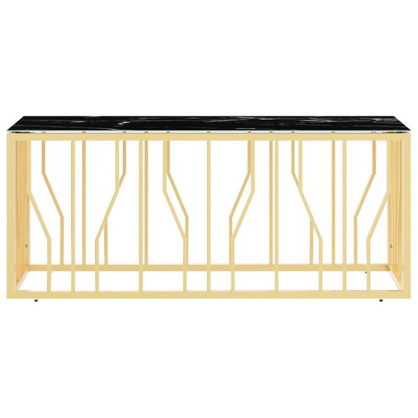 vidaXL Coffee Table Gold 110x45x45 cm Stainless Steel and Glass