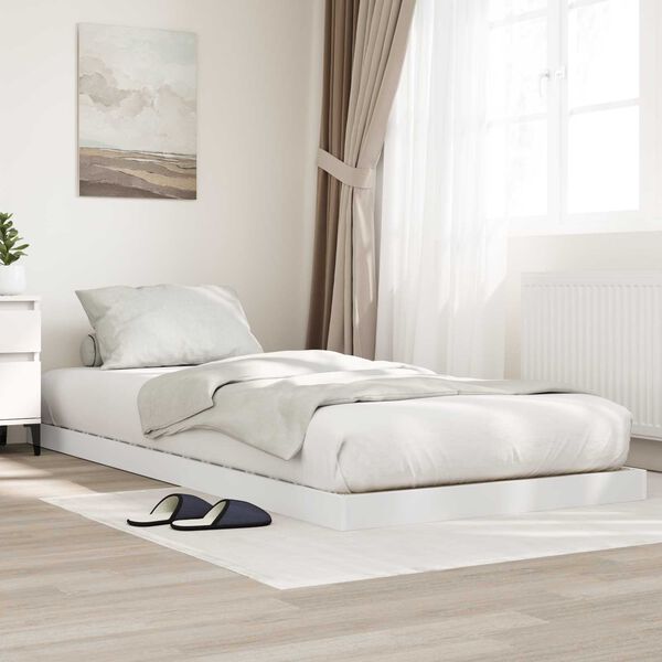 vidaXL Floor Bed Frame White 75 x 190 cm Engineered Wood