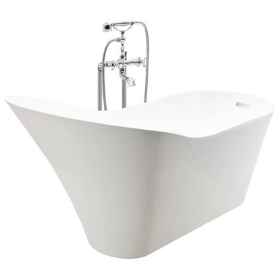 vidaXL Freestanding Bathtub and Faucet 210 L 99.5 cm Silver