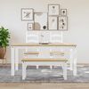 vidaXL Dining Table PANAMA White 160x80x75 cm Solid Wood Pine