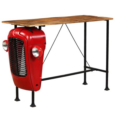 vidaXL Tractor Bar Table Solid Mango Wood Red 60x150x107 cm