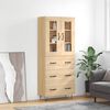 vidaXL Highboard Sonoma Oak 69.5x34x180 cm Engineered Wood