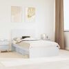 vidaXL Bed Frame with Headboard White 135 x 190 cm Solid Pine Wood
