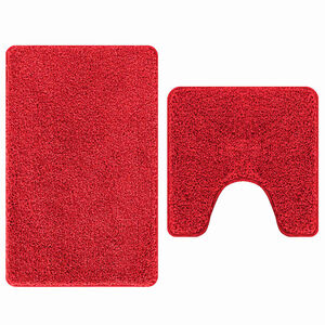 vidaXL Anti-slip Bath Mat Set 2 pcs Red PP