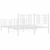 vidaXL Metal Bed Frame without Mattress with Footboard White 150x200cm