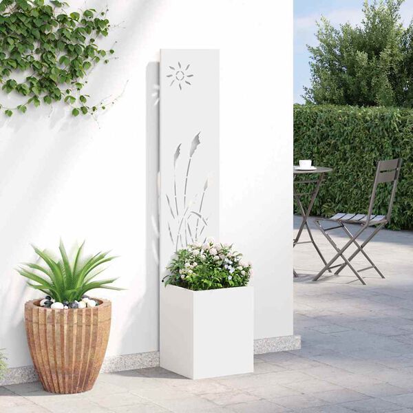 vidaXL Garden Privacy Screen White 32 x 150 cm Cold-rolled steel