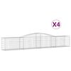 vidaXL Arched Gabion Baskets 4 pcs 400x50x60/80 cm Galvanised Iron