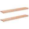 vidaXL Window Sills 2 pcs Natural 100 x 15 x 2 cm Solid Beech Wood